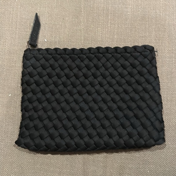 Naghedi black cross body tote with removable strap and matching pouch. - Picture 10 of 11